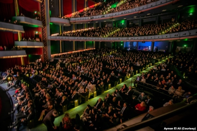 An audience in Houston, Texas attends a concert by the National Arab Orchestra (NAO). (Courtesy NAO/Ayman El Ali)