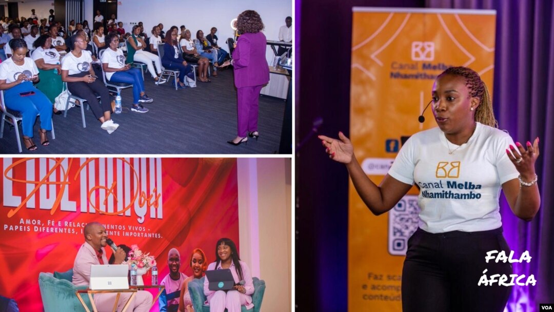 Foto montagem com a mentora Melba Jorge Nhamithambo inspirando a juventude de Moçambique