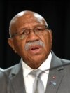 Fiji's Prime Minister Sitiveni Rabuka speaks to reporters during a news conference at Parliament in Wellington, New Zealand, June 7, 2023. 