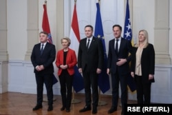 Rutte i von der Leyen tokom susreta sa članovima Predsjedništva BiH.