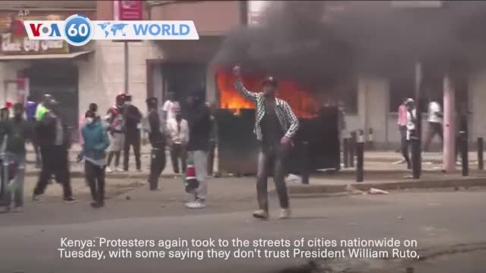 VOA60 World- Kenyan protesters clashed with police in continued protests