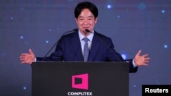지난 4일 라이칭더 타이완 총통이 타이완 타이베이에서 열린 COMPUTEX 포럼 개막식에서 연설을 하고 있다.