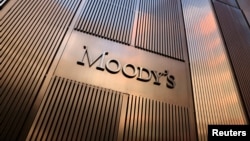 FILE - The Moody's Corporation headquarters in New York, Nov. 12, 2021.