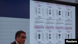 Chief Superintendent of Police (National Security) Li Kwai-wah speaks during a press conference to issue arrest warrants for eight activists, in Hong Kong, China July 3, 2023. REUTERS/Joyce Zhou