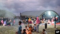 Ethnic Rohingya at their camp in Pidie, Aceh province, Indonesia, Dec. 15, 2023.