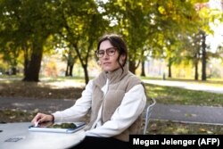 Rachel Wade, mahasiswa Ohio State University di Columbus, Ohio, 6 November 2023. (Foto: Megan Jelinger/AFP)