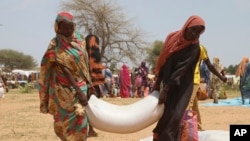 FILE- Sudanese refugees at the Zabout refugee camp in Goz Beida, Chad, July 1, 2023. The U.N. says the Sudan conflict has forced 3.1 million people from their homes.