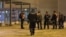 Finnish border guards wait at the Nuijamaa border checkpoint in Finland, Nov. 17, 2023.
