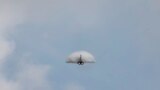 French multirole fighter aircraft Dassault Rafale demonstrates as President visits the International Paris Air Show at the Paris-Le Bourget Airport. 
