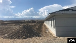 A dormitory for construction workers is still a work in progress at the Asman city site near the village of Chyrpykhty in the Issyk Kul province of Kyrgyzstan, June, 2024.