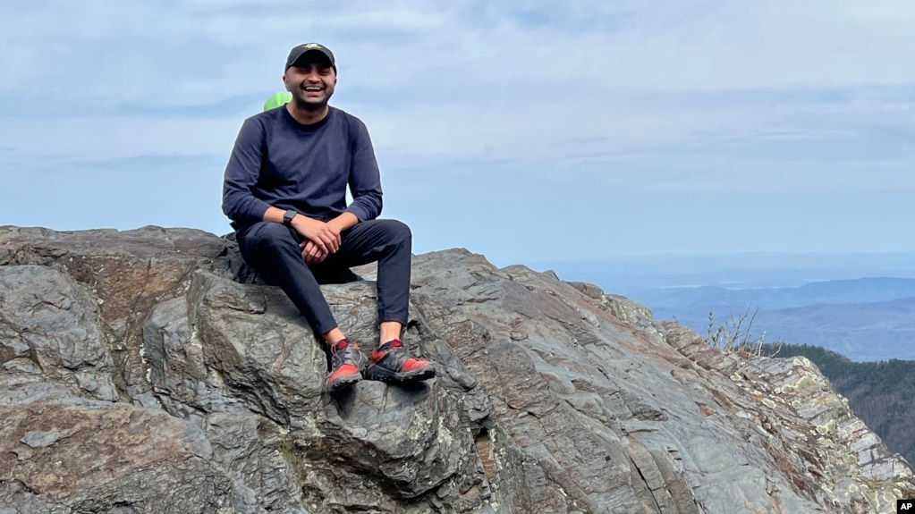 FILE - Prince Bhojwani hikes the Appalachian Trail in Great Smoky Mountains National Park in Tennessee on April 17, 2022. (Nita Bhojwani via AP)