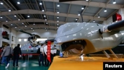 台灣國防部向媒體展示台灣研發製造的無人機。(2023年3月14日)