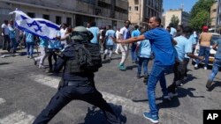 Eritrean protesters clash with Israeli riot police in Tel Aviv, Israel, on Sept. 2, 2023.