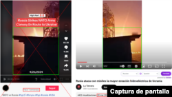 Comparación entre el video viral y un fotograma del video publicado en YouTube en marzo de este año.