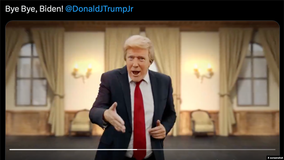 Tangkapan layar dari sebuah video deepfake yang menyasar pemilu AS. Para ahli melacak asal muasal pembuatannya di Rusia (foto: ilustrasi). 