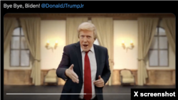 Tangkapan layar dari sebuah video deepfake yang menyasar pemilu AS. Para ahli melacak asal muasal pembuatannya di Rusia (foto: ilustrasi). 