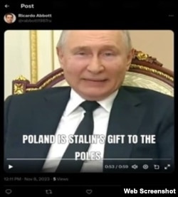 A purported Minneapolis, Minnesota, resident posted a video of Russian President Vladimir Putin claiming certain areas of Poland, Ukraine and Lithuania were "gifts" from Russian forces that liberated them from Nazis in WWII.