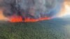 This June 8, 2023, still image from a video by British Columbia Wildfire Service shows an aerial view of the West Kiskatinaw River wildfire located 10 kilometers east of Tumbler Ridge, Canada. (AFP/BC Wildfire Service/Handout)