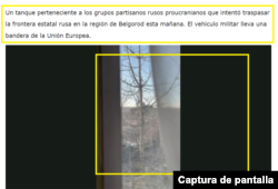 Captura de un sitio web que difundió la desinformación (traducido al español).