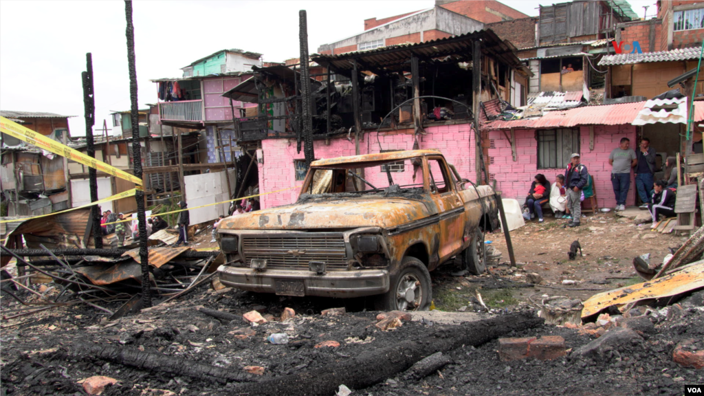 El barrio quedó completamente destruido por el incendio del sector de Ramírez&nbsp;y Girardot en la localidad de Santa Fe, en el centro de Bogotá.