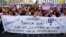 People protest against Spanish Football Federation President Luis Rubiales at Plaza Callao, Madrid, Spain, on Aug. 28, 2023