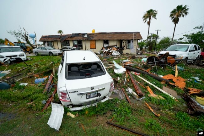 FILE - Damage is seen after a tornado hit in Port Isabel, Texas, Saturday, May 13, 2023. (AP Photo/Julio Cortez, File)