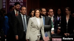 FILE - U.S. Vice President Kamala Harris attends the 11th ASEAN-U.S. Summit during the 43rd ASEAN Summit in Jakarta, Sept. 6, 2023.