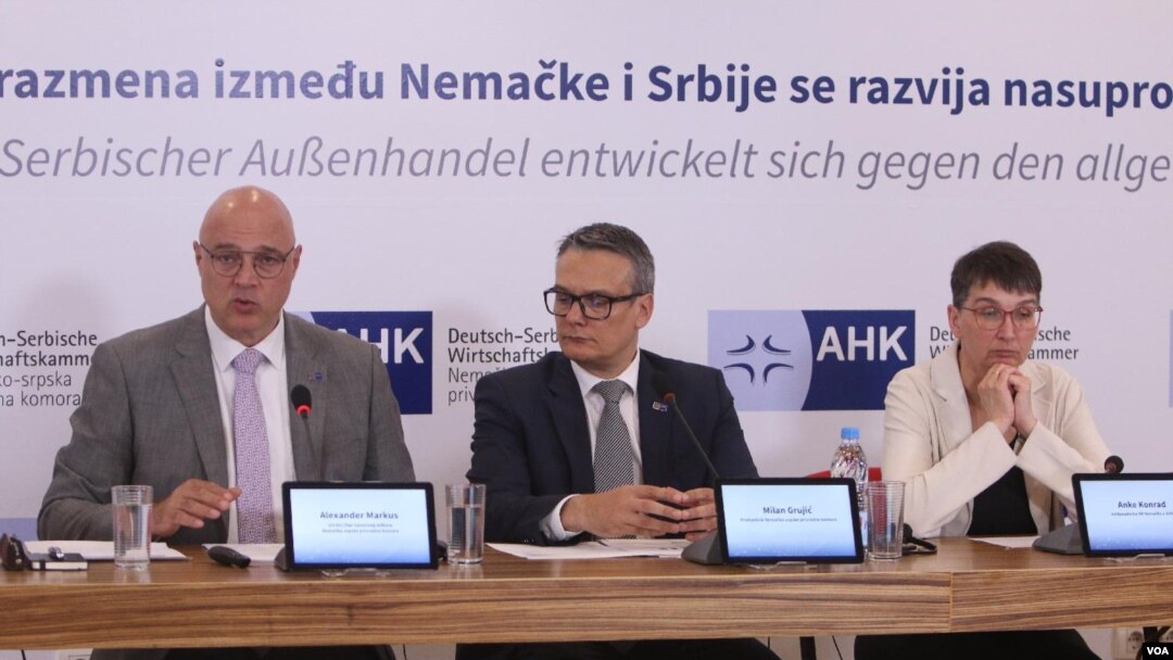 Predstavljanje rezultata ekonomskog istraživanja Nemačko-srpske privredne komore za 2024. godinu. (Foto: VOA)