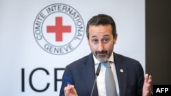 FILE -ICRC Director-General Robert Mardini speaks during a news briefing on the 2024 budget forecast and its effects on humanitarian operations, Geneva, Switzerland, September 11, 2023.