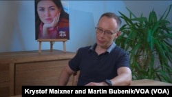 Pavel Butorin during interview: Pavel Butorin, Alsu Kurmasheva's husband, spoke with VOA at their Prague home on July 9 about the challenges facing his family as they advocate for Kurmasheva's release from Russia.