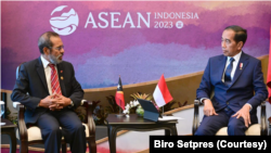 PM Timor Leste Taur Matan Ruak mengadakan pertemuan bilateral dengan Presiden Jokowi dan diharapkan di bawah keketuan Indonesia, Timor Leste dapat segera menjadi anggota penuh ASEAN. (Foto: Courtesy/Biro Setpres)