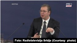 Obraćanje Aleksandra Vučića iz Predsedništva Srbije (Foto: Radiotelevizija Srbije)