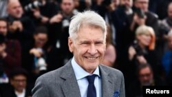 Harrison Ford receives his Honorary Palme d'Or Award in Cannes Festival (RETUERS)