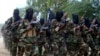 FILE - Al-Shabab fighters conduct a military exercise in Mogadishu, Somalia, on Sept. 5, 2010. The U.S. military said on March 12, 2024, that an airstrike it conducted in southern Somalia killed three al-Shabab militants.