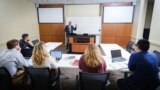 Students attend class at Wake Forest University's School of Law in Winston-Salem, North Carolina in this 2020 photo. (Courtesy Wake Forest University/Ken Bennett)
