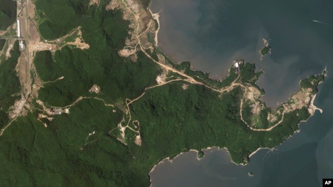 This satellite picture by Planet Labs PBC shows the Sohae Satellite Launching Station near Tongchang-ri, North Korea, May 30, 2023.