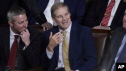 Representative Jim Jordan, chairman of the House Judiciary Committee, sits in the House Chamber as Republicans try to elect Jordan, a top Donald Trump ally, to be the new House speaker, at the Capitol in Washington, Oct. 17, 2023.