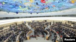 지난달 27일 스위스 제네바에서 유엔 인권이사회가 열리고 있다.
