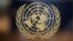 FILE - The United Nations logo is seen inside the United Nations headquarters in New York City on September 20, 2022. 