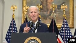Presiden AS Joe Biden berusaha menenangkan pasar dan perbankan saat memberikan tanggapan atas dampak bankrutnya bank Silicon Valley terhadap ekonomi AS, Senin 13 Maret 2023. 