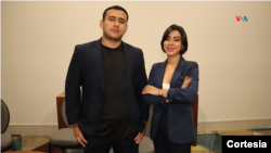 El activista nicaragüense Yoel Ibzan y la activista Gloria Chamorro, ambos propulsores de la iniciativa 