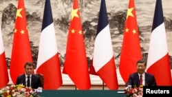 Predsednik Francuske Emanuel Makron i predsednik Kine Ši Đinping u Pekingu, 6. april 2023.