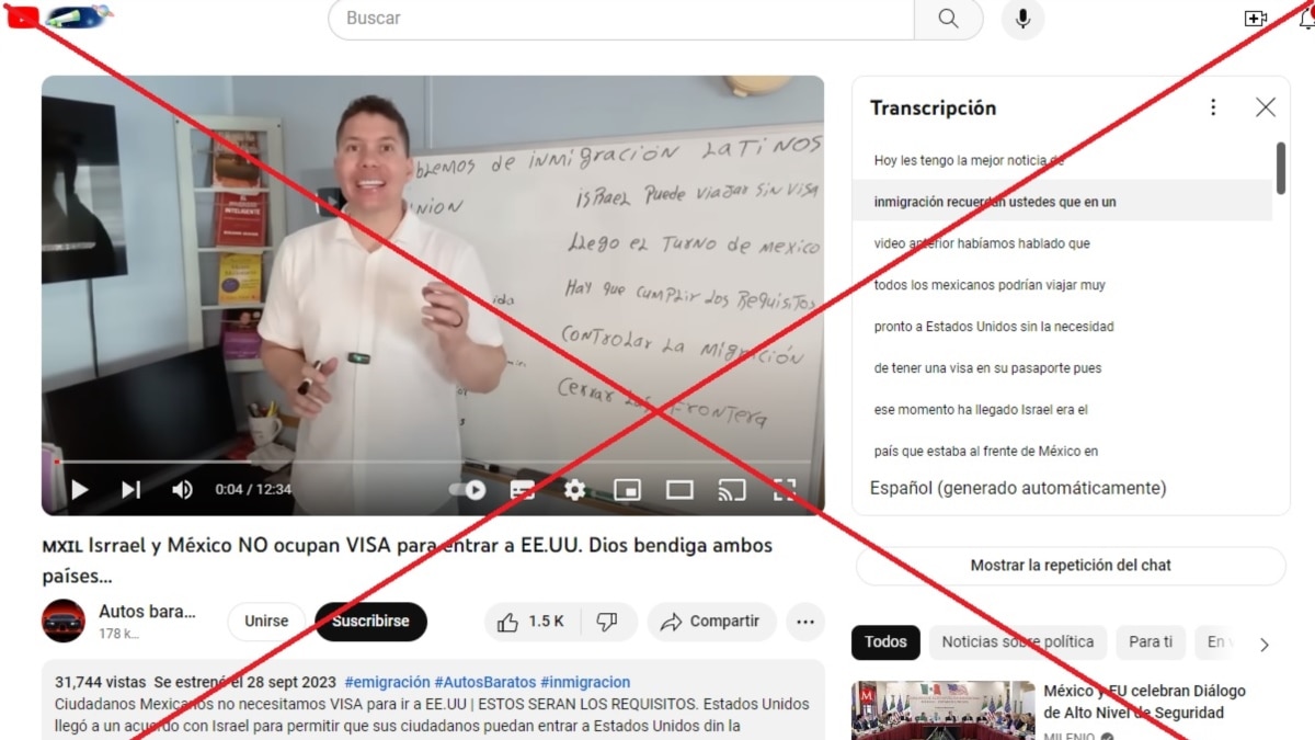 Falso que mexicanos puedan entrar a EEUU sin visa como circula en YouTube