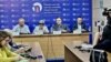 Nedžad Ugljanin, Slađana Pantović, Aleksandar Arsenijević i Andrija Ignjatović na debati "Lokalni izbori na severu Kosova – za i protiv“