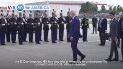 VOA60 America - Biden in France for D-Day anniversary