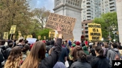 FILE - A group of several hundred people protest the death of Jordan Neely, May 5, 2023, at Washington Square Park in New York.