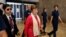 FILE - Managing Director of the International Monetary Fund (IMF) Kristalina Georgieva walks after attending an interview at the International Media Center (IMC), on the second day of the G20 summit in New Delhi, Sept. 10, 2023. 