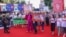 Supporters of Iran's women march at the Venice Film Festival in Venice, Italy, Sept. 2, 2023. This year's festival also saw the world premiere of 'Tatami,' a thriller co-directed by Iranian and Israeli filmmakers and shot in secret to prevent possible interference by Tehran.