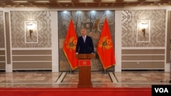 Predsjednik Crne Gore Milo Djukanović obraća se javnosti (Foto: VOA/Jovo Radulović)