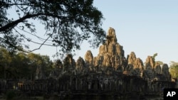View of Bayon Temple in the Angkor Wat temple complex in Siem Reap province, Cambodia, Tuesday, April 2, 2024.